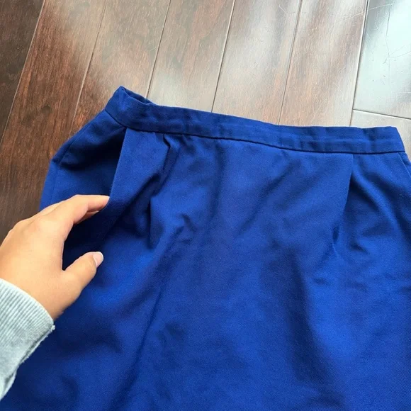 Pendleton Women's Vintage 100% Wool Skirt Size 8 Petite Preppy Academia Blue - Picture 2 of 7